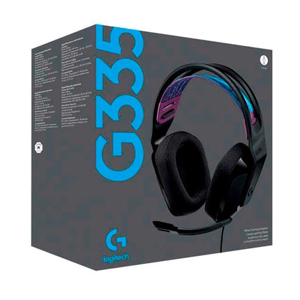 Headset Gaming Logitech G335 981-000977 | Alámbrico 3.5mm | Sonido Estéreo | Micrófono Flip-to-Mute | Negro