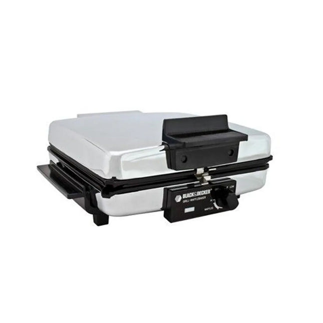 Wafflera 3‑en‑1 Black+Decker G49TD | Waffle + Parrilla + Plancha | 900 W | Acero Inoxidable