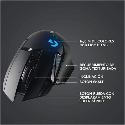 Mouse Gaming RGB Logitech G502 Lightspeed | Inalámbrico | Sensor HERO 25K