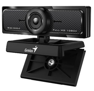 Vista superior de cámara Genius WideCam F100 V2 destacando su construcción robusta