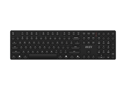 Vista angular del set completo MSI FORGE K210 teclado numérico y mouse