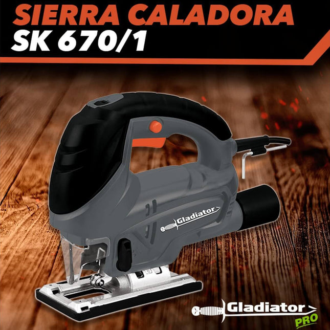 Gladiator sierra caladora 600W SK 670/1 vista lateral