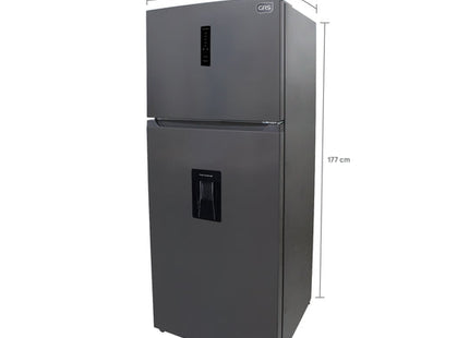 GRS GRD 425FF-TTX Refrigeradora de 16 pies³ con Dispensador, 2 Puertas y Acabado Gris