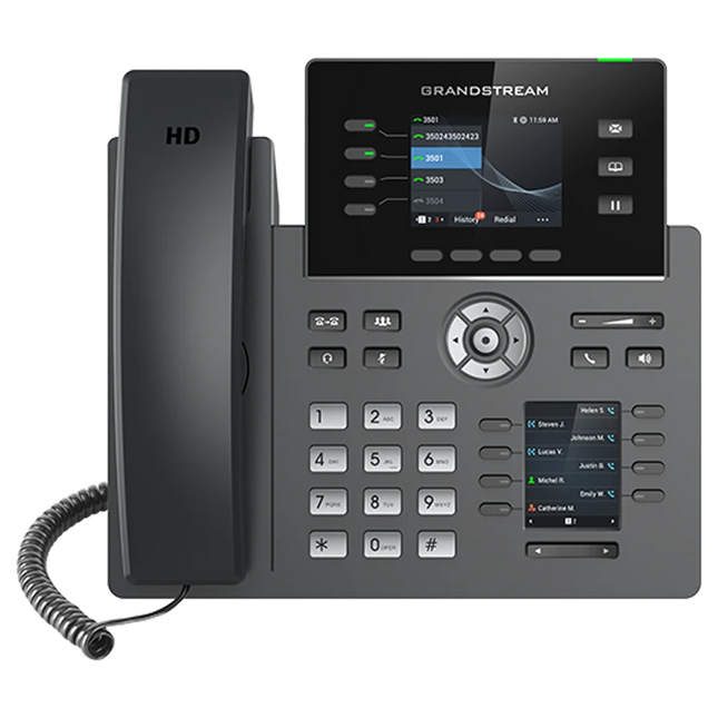 Grandstream GRP2614 Teléfono IP de 4 Líneas, 12 Cuentas SIP, PoE Gigabit, Wi-Fi 6 y Bluetooth