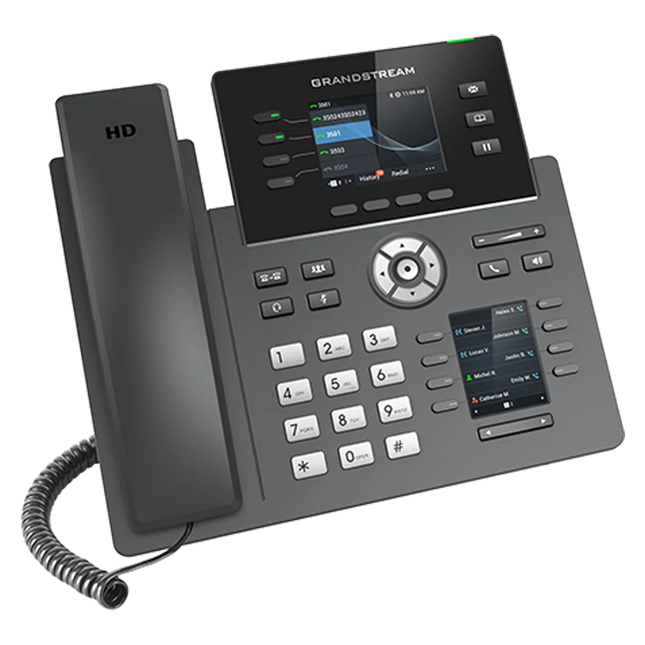 Grandstream GRP2614 Teléfono IP de 4 Líneas, 12 Cuentas SIP, PoE Gigabit, Wi-Fi 6 y Bluetooth