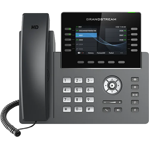 Grandstream GRP2615 Teléfono IP de 10 Líneas, 16 Cuentas SIP, Wi-Fi, Bluetooth, PoE y Pantalla de 4.3"