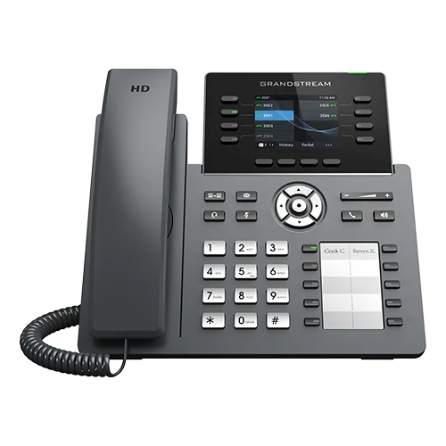 Grandstream GRP2634 Teléfono IP Wi-Fi de 8 Líneas, 12 Cuentas SIP, PoE y Pantalla Color de 2.8"