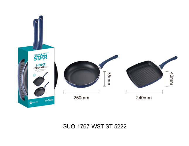 Set de Sartenes Winning Star ST-5222, Aluminio, 2 Piezas