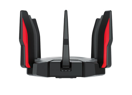 Router Archer GX90 vista lateral mostrando puertos Ethernet y conexiones