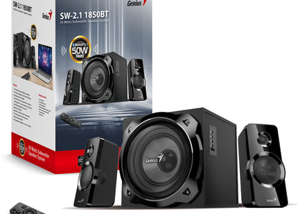Parlantes Genius RS2 SW-2.1 1850BT | Sistema de Sonido | Subwoofer | 50W RMS | Bluetooth 5.3 | RCA | Óptica