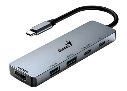 Hub Genius RS2 UH-500 | 4 Puertos USB 3.0 | Alámbrico | Color Gris | Transferencia de alta velocidad