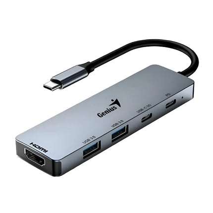 Hub Genius RS2 UH-500 | 4 Puertos USB 3.0 | Alámbrico | Color Gris | Transferencia de alta velocidad