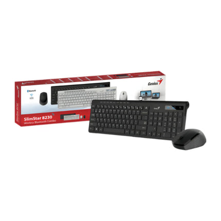 Teclado y Mouse Genius SlimStar 8230 | Inalámbrico Bluetooth + Receptor USB | Español | Diseño Delgado
