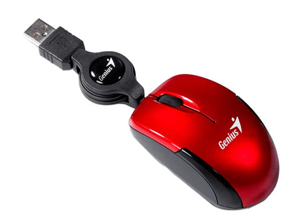 Genius mouse óptico retráctil 1000 DPI Rojo, Micro Traveler V2