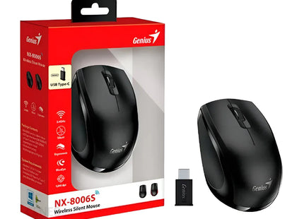 Empaque completo mouse inalámbrico Genius NX-8006S con accesorios