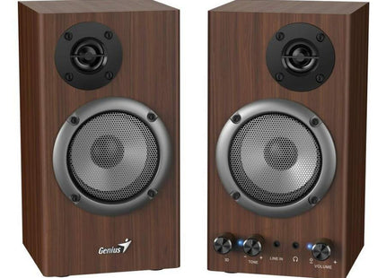 Parlante Genius SP-HF500B II | Parlante Estéreo | 16W RMS | Conexión 3.5mm | Acabado en Madera