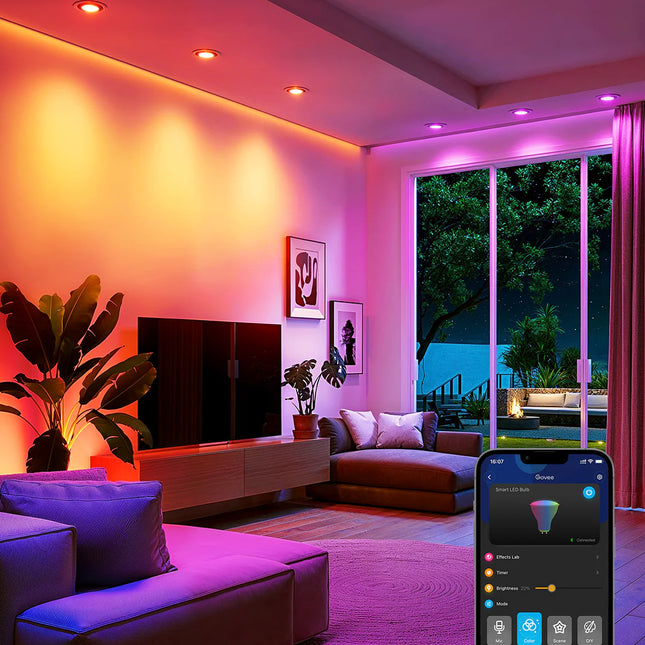 Bombillo LED Inteligente Govee H600D RGBWW 9W Bluetooth y Wi-Fi (2 Pack) | Control por App I Compatible con Alexa y Google Assistant