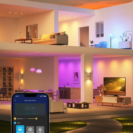 Bombillo LED Inteligente Govee H600D RGBWW 9W Bluetooth y Wi-Fi (2 Pack) | Control por App I Compatible con Alexa y Google Assistant