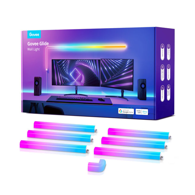 Lámpara de Pared Govee Glide Wall Light 6+1 H6062 | RGBIC | Control por App y Voz
