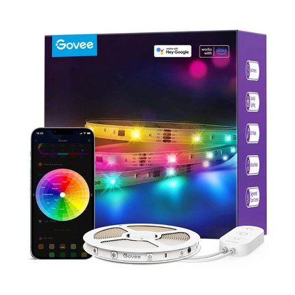 Cable de Luces Govee RGBIC Basic WiFi Bluetooth LED Strip Lights H618A | 5M | Iluminación Personalizable | Control por App y Voz