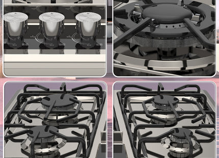 Winning Star cocina de gas 5 quemadores plateada, ST-5661