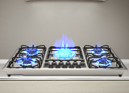 Winning Star cocina de gas 5 quemadores plateada, ST-5661