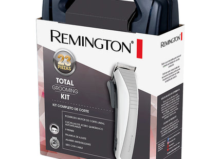 Cortadora de Cabello Remington HC4050 (110) F | 22 Piezas Incluidas | Cuchillas de Acero Inoxidable Autoafilables | Uso con Cable | Kit Familiar Completo