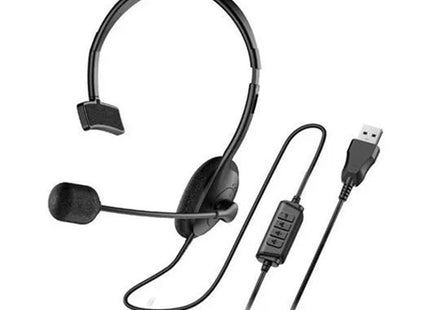 Headset Genius HS-100U | Alámbrico USB | Micrófono Ajustable | Controles en el Cable | Negro