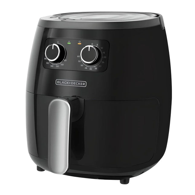 Freidora de Aire Black+Decker HF5055B | 5.5 L | 1500 W | Control Manual | Temperatura hasta 200 °C | Temporizador 60 min | Negra