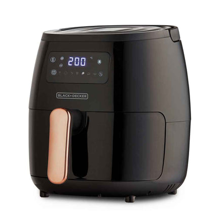 Freidora de Aire Digital Black+Decker HFD5055B | 5.7 L | 1500 W | Panel Táctil | 7 Funciones Automáticas | Temperatura hasta 220 °C | Temporizador 60 min