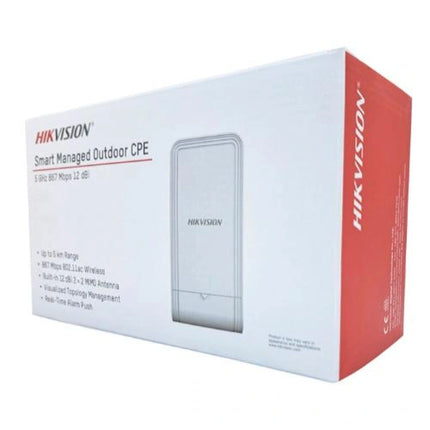 Punto de Acceso Inalámbrico Hikvision DS-3WF02-5AC/D | 5GHz | 867Mbps | MIMO 2x2 | Hasta 5km