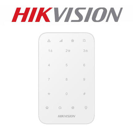 Teclado Inalámbrico LED para Alarma Hikvision DS-PK1-E-WB | 900m Alcance | 433MHz