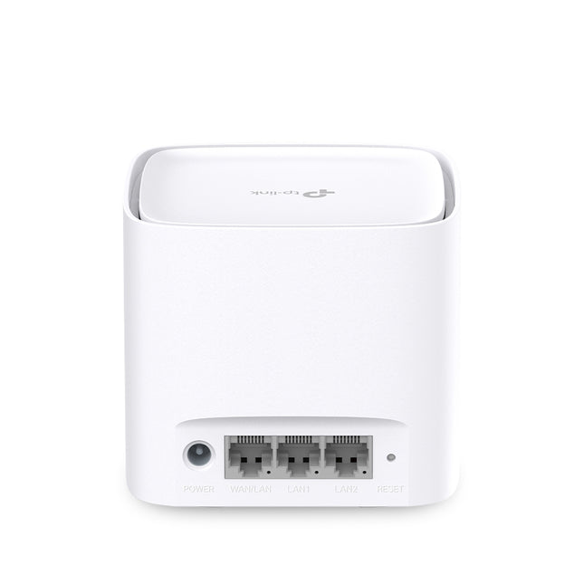 TP-Link HC220-G5 router mesh mostrando puertos Gigabit Ethernet traseros