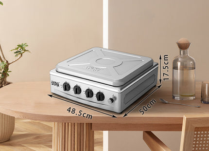 Winning Star cocina de gas 4 quemadores plateada, ST-9658