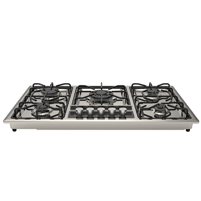Winning Star cocina de gas 5 quemadores plateada, ST-5661