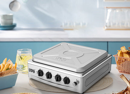 Winning Star cocina de gas 4 quemadores plateada, ST-9658