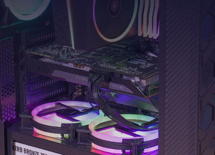 Case Gaming AeroCool Hive | Media Torre | ATX | Panel Lateral de Vidrio Templado | 1 Ventilador RGB | Negro