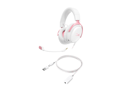 Audífonos HP HyperX Cloud III Blanco/Rosa, 9W1Q4AA