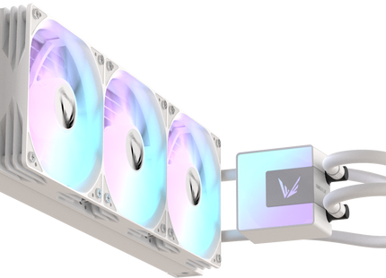 Formula V Line Ice Jet Glow 360 blanco - vista en ángulo elevado con ARGB encendida