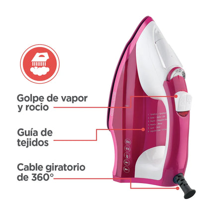 Plancha de Vapor Black+Decker IR1850 | 1200 W | Suela Cerámica Antiadherente | SmartSteam | Golpe de Vapor