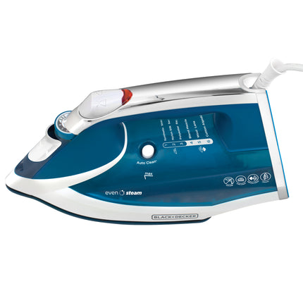 Plancha de Vapor Black+Decker IR2060 EvenSteam | 1500 W | Suela CeramicGlide | Golpe de Vapor | Tanque 300 ml