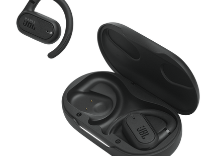 Estuche de carga JBL Soundgear Sense con audífonos guardados