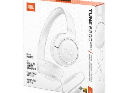 JBL Audífonos Tune 530C Alámbricos USB-C Blanco, JBLT530CWHTAM
