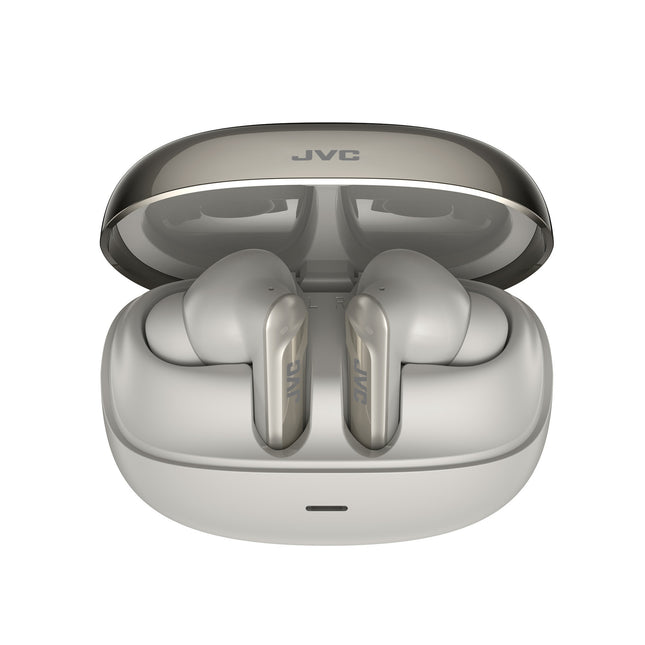 JVC audifonos inalambricos 6.0 hibridos con cancelacion ruido (ANC), audio espacial resistencia al agua IPX4, 52 hrs auto color blanco - HJ-KFXT544N6