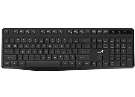 Vista lateral del teclado Genius KB-7200 mostrando diseño ergonómico