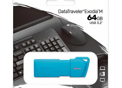Memoria USB Kingston DT Exodia M | 128GB | USB 3.2 | Neon Azul