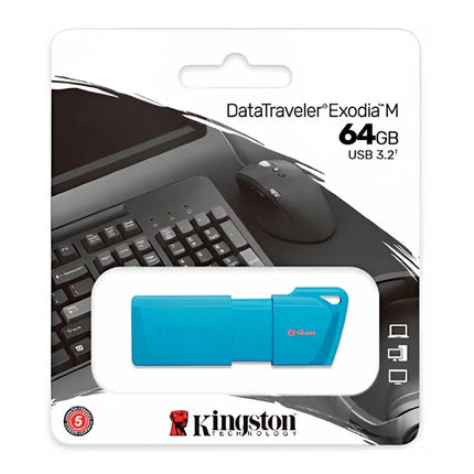 Memoria USB Kingston DT Exodia M | 128GB | USB 3.2 | Neon Azul