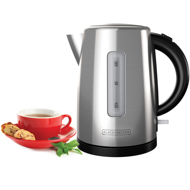Hervidor Eléctrico Black+Decker KE2000SD | 1.7 L | 1500 W | Inalámbrico 360° | Acero Inoxidable