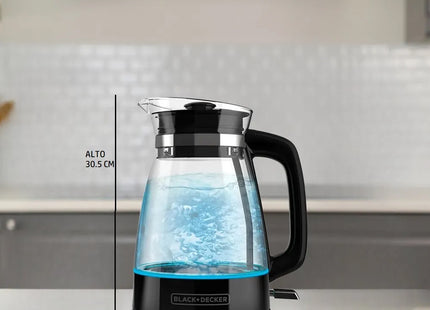 Hervidor Eléctrico Black+Decker KE7000B‑LA | 1.7 L | 1500 W | Iluminación LED | Base 360° | Apagado Automático
