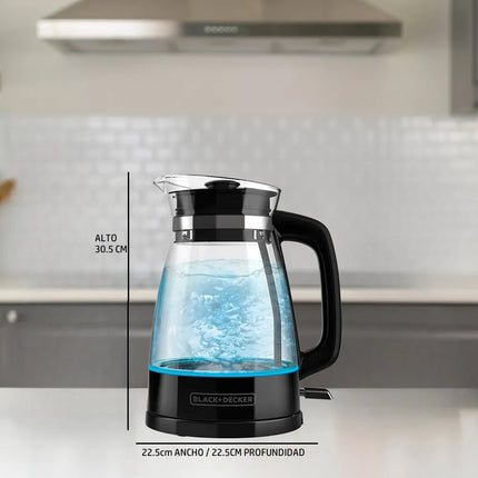 Hervidor Eléctrico Black+Decker KE7000B‑LA | 1.7 L | 1500 W | Iluminación LED | Base 360° | Apagado Automático